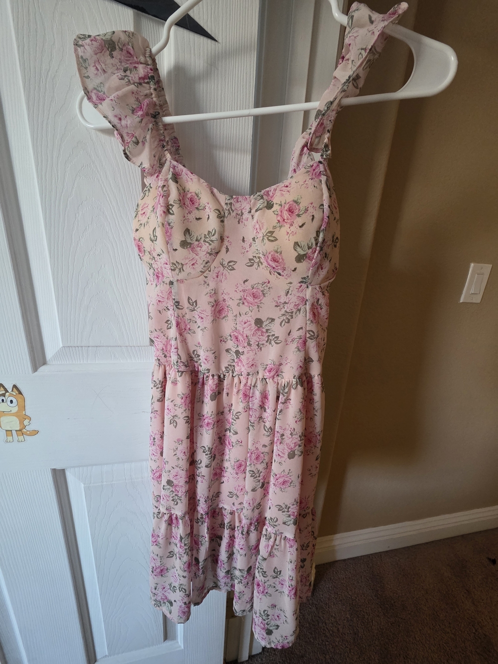 Pink Floral Ruffle Sundress - Picture 3 of 3